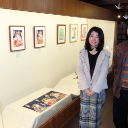 豊橋・駒屋で曽田さんの「現代浮世絵展」