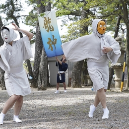 蒲郡竹島で観光客へチーム「龍神」阿波おどり披露
