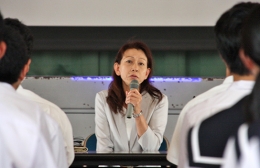 田口高校で集団暴行事件被害者遺族の一井さん講演