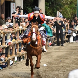 豊川・砥鹿神社で流鏑馬の試乗式