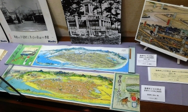 1930年代の豊橋市の鳥瞰(ちょうかん)図