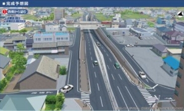 県が説明会で示した姫街道踏切アンダーパス化のイメージ