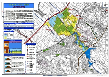 新たに公表された七股池のハザードマップ(豊橋市提供)