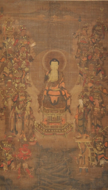 赤岩寺の「絹本着色釈迦十六善神図」