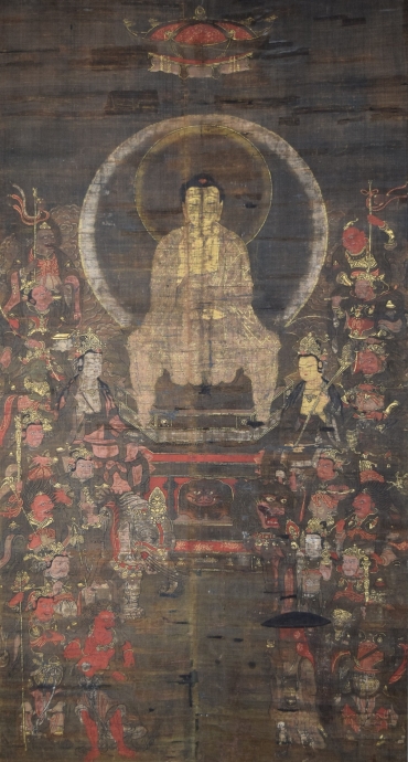 神宮寺の「絹本着色釈迦十六善神図」